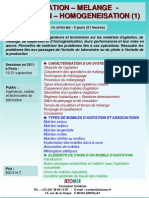 Formation Continue Agitation Melange Dispersion ion 2011