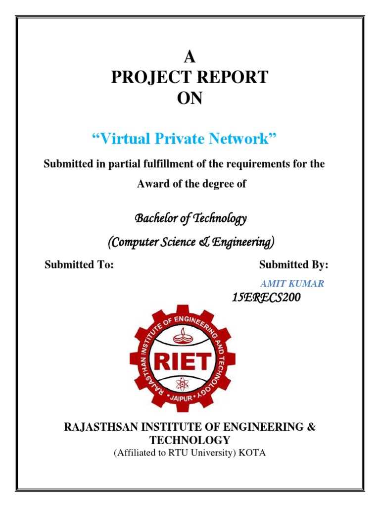VPN Project Report for B.Tech Degree | PDF | Virtual Private Network ...