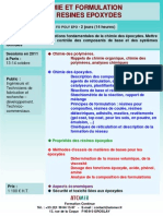 Formation Continue Chimie &amp; Formulation Des Resines Epoxydes 2011