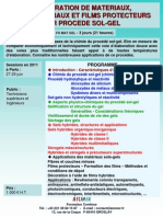 Formation Continue Elaboration Materiaux Nanomateriaux Films Par Procede Sol-gel 2011