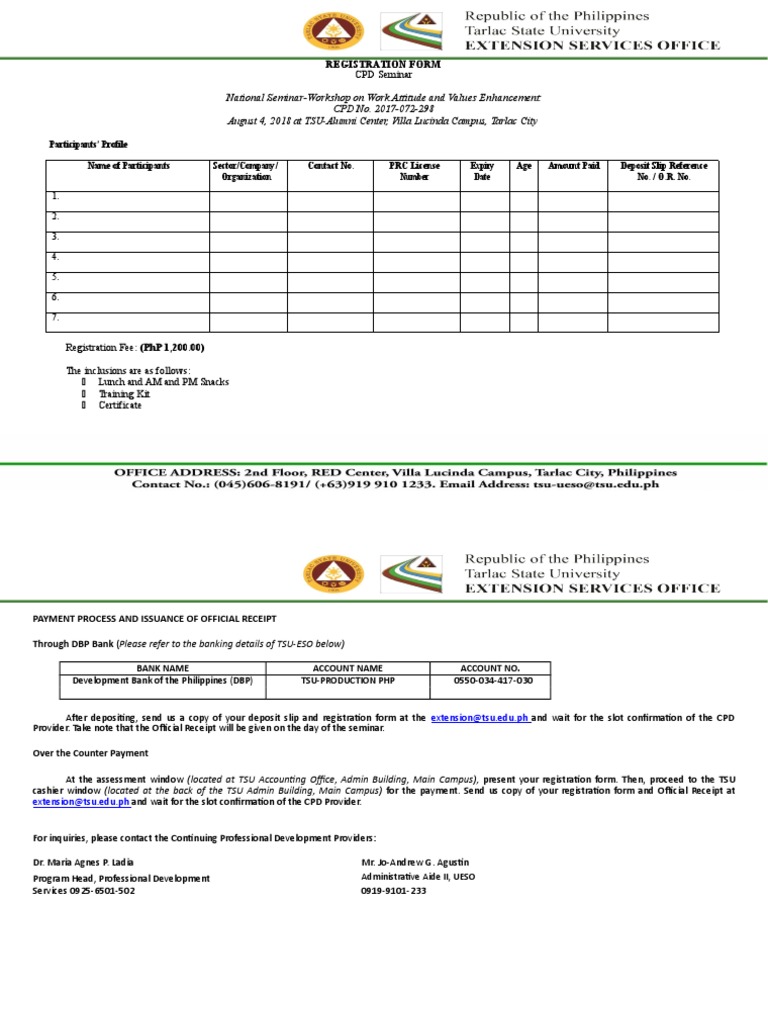 CPD Seminar Registration Form 2018 | PDF | Banking | Service Industries