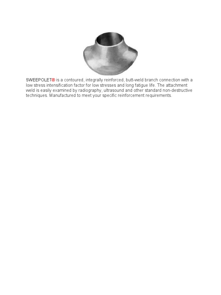 SWEEPOLET | PDF | Mechanical Engineering | Applied And ...