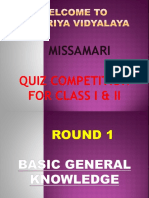 Quiz Competition For Class I & Ii