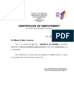 Cerificate of Employment DepED Personnel 2010 Palaro
