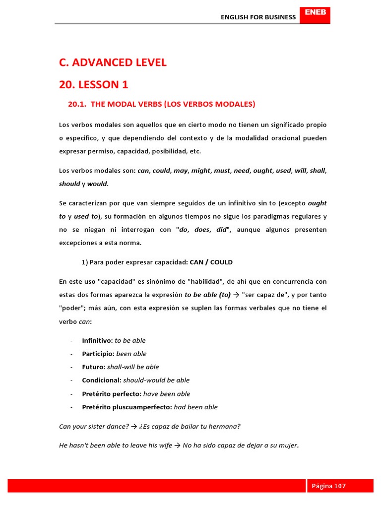 Verbos Modales en Inglés: Guía Completa | PDF | Verbo | Morfología ...