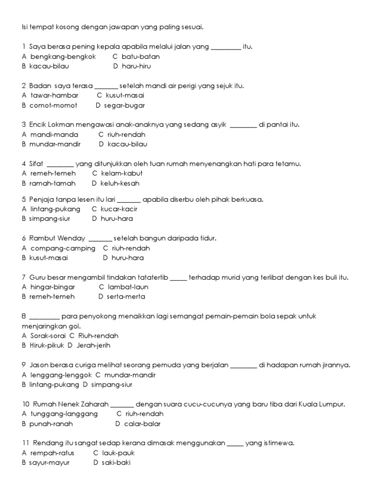 Latihan Kata Ganda Berentak Pdf