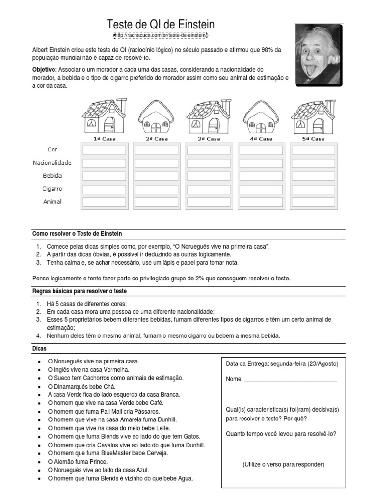 Desafio do Teste de QI de Einstein | PDF