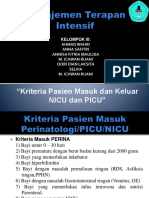 Kriteria Pasien Masuk Dan Keluar NICU PICU