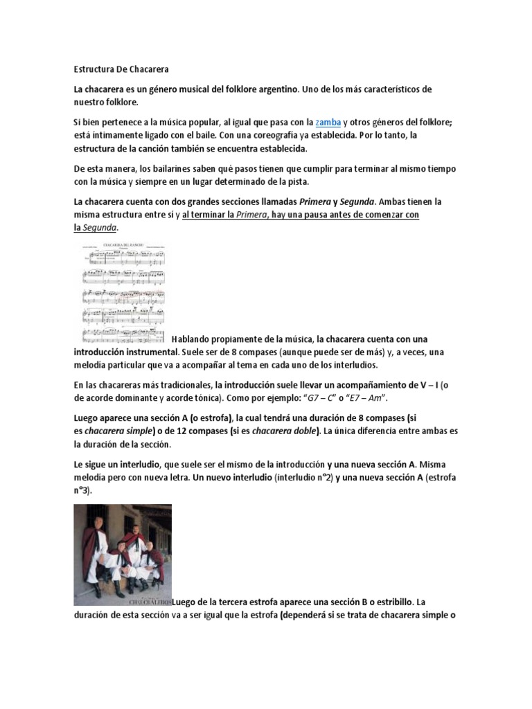 Estructura y pasos de la chacarera | PDF | Entretenimiento | Las artes ...