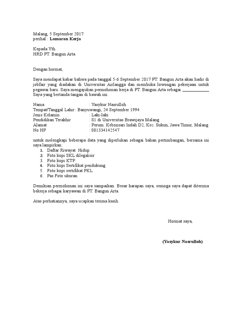 Download 64+ Contoh Surat Lamaran Kerja Pt Kai Terbaik Dan Terbaru