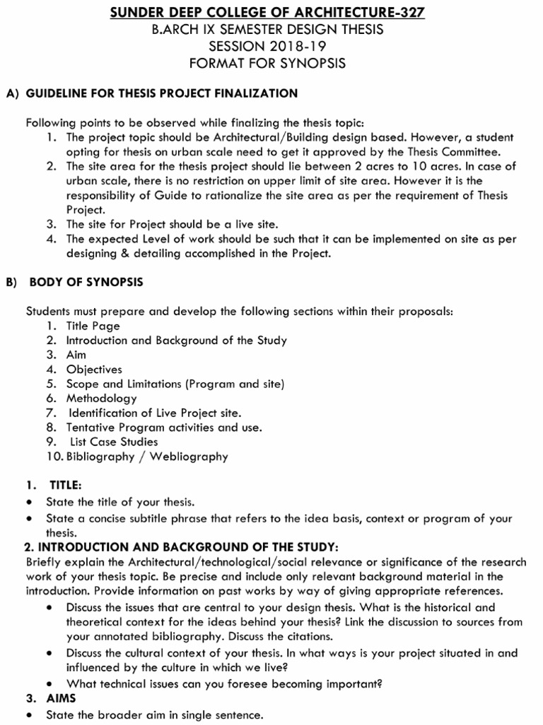 SDCA Synopsis Format and Insturction 2018 | PDF