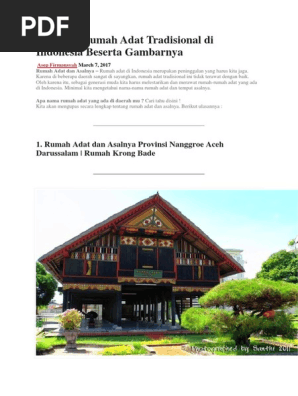 680+ Gambar Rumah Adat Tradisional Beserta Asalnya Gratis Terbaru