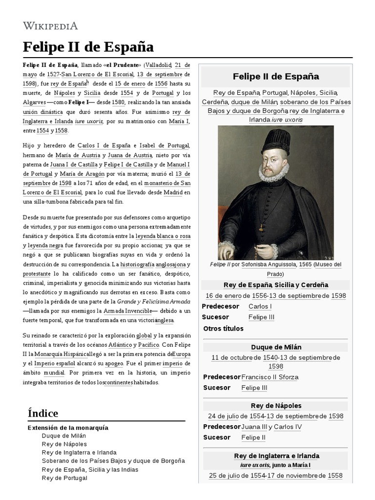 Felipe II de España | PDF | Imperio español | España