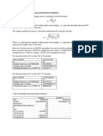 Question One: Data Analysis and Decision Statistics:: Variable 1 Variable 2