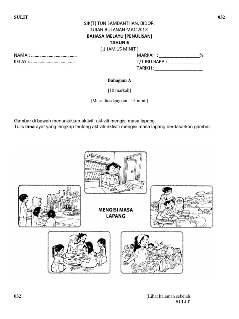 Bm Penulisan Tahun 6 Pdf