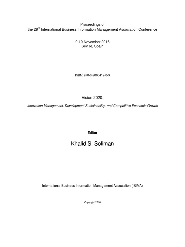 28th Ibima Conference Proceedings 2016 Volumn Ii Pdf Romania Czech Republic