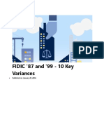 FIDIC '87 and '99 - 10 Key Variances: Published On January 20, 2016