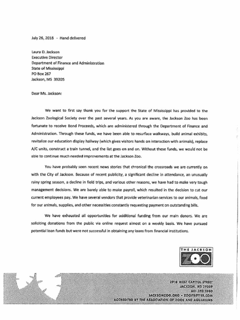 Beth Poff Zoo Letter | PDF | Finance (General) | Business
