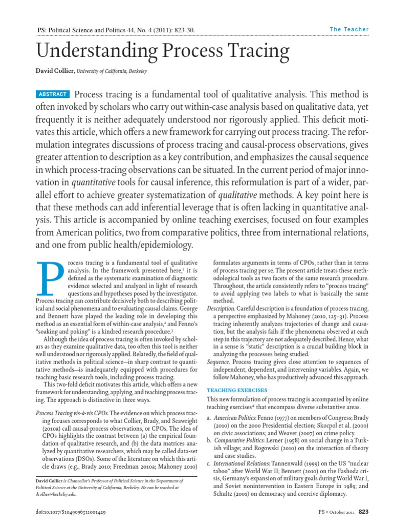 Understanding Process Tracing PDF | PDF | Statistical Hypothesis ...