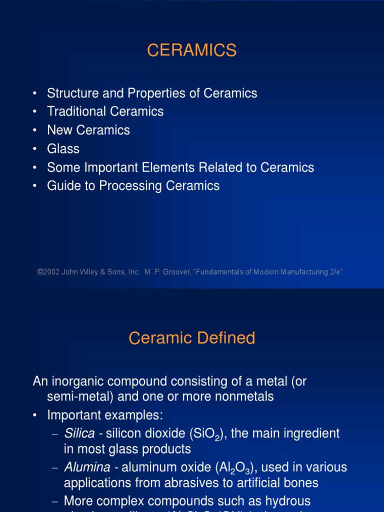 ch07 Manufacturing | PDF | Ceramics | Aluminium Oxide
