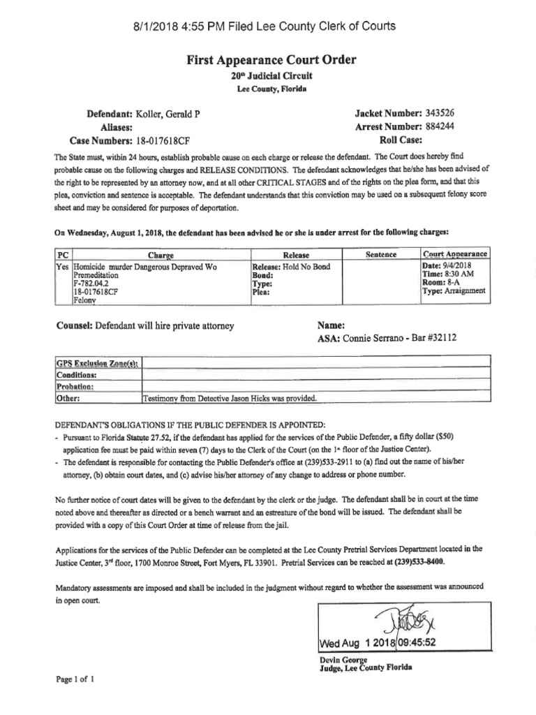 Redacted Koller Court Record With Arrest Report | PDF | Legal Procedure |  Civil Procedure