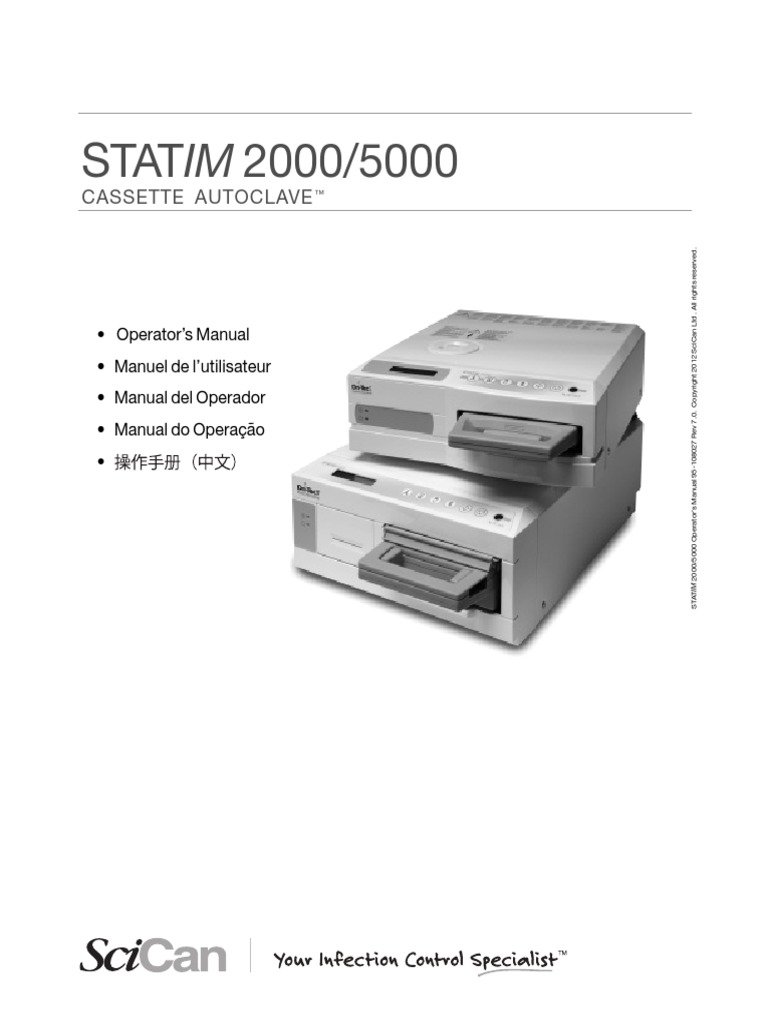 SciCan Statim 2000 - Manual Operador | PDF | Sterilization ...