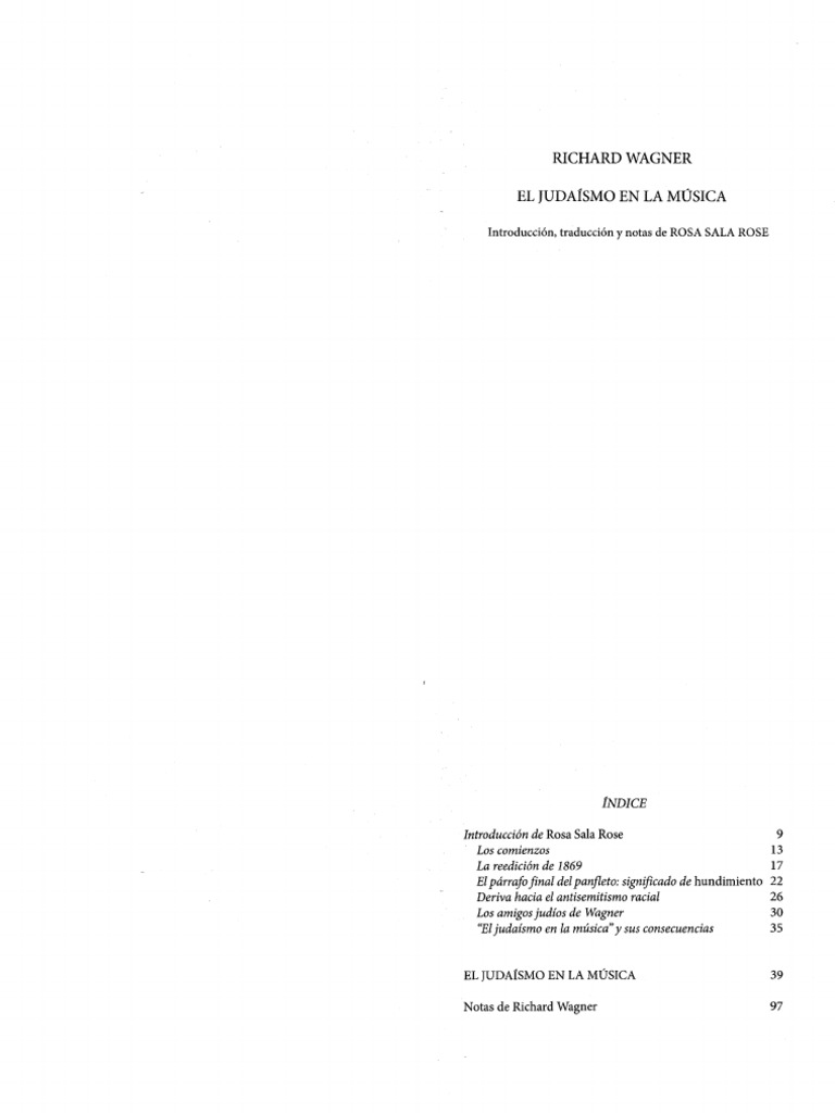 EL JUDAISMO EN LA MUSICA - Richard Wagner PDF | PDF | Richard Wagner ...