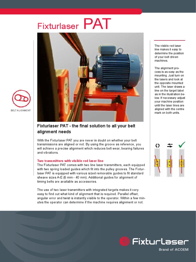 Alineador Poleas Fixturlaser Pat PDF 475 KB | PDF | Belt (Mechanical ...