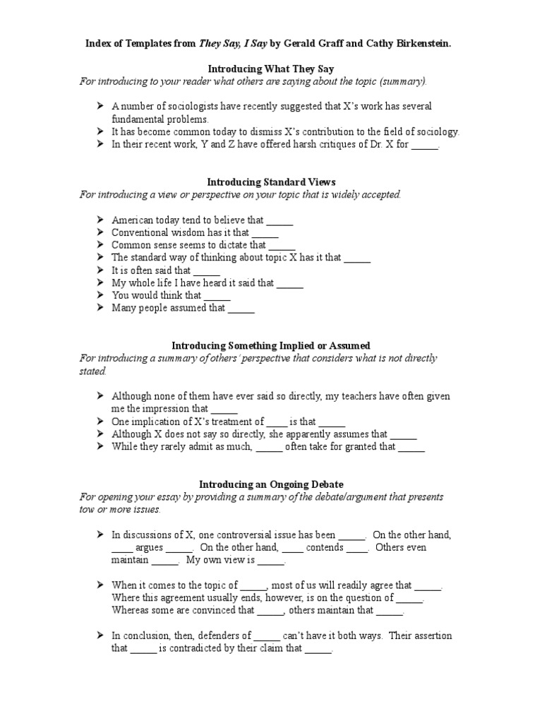Templates for 