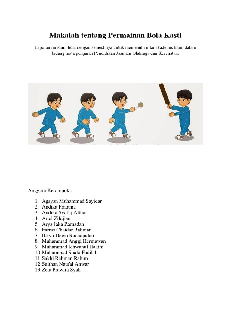Makalah Tentang Permainan Bola Kasti Docx
