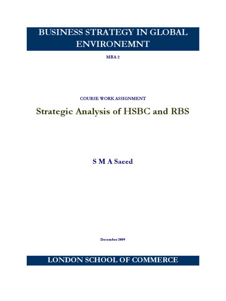 Strategic Analysis of HSBC and RBS | PDF | Strategic Management | Swot ...
