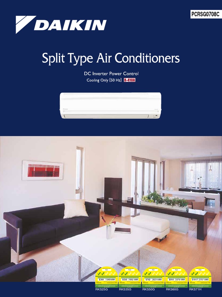 Daikin Split Type Air Conditioners.pdf Air Conditioning Electric Motor