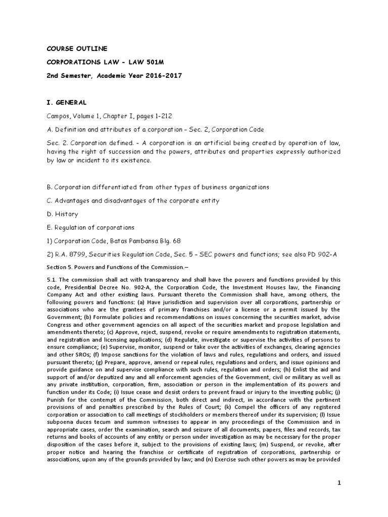 Corporation Law Reviewer Notes | PDF | Board Of Directors | Corporations