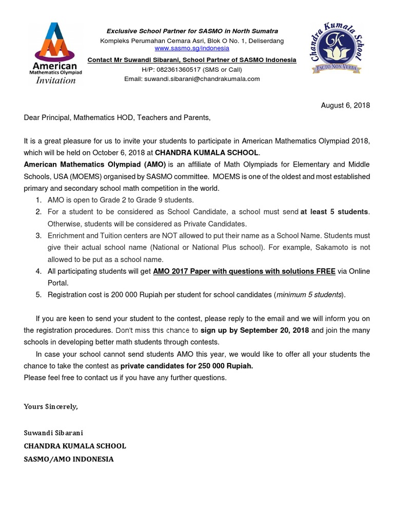 Amo 2018 Letter To Teachers