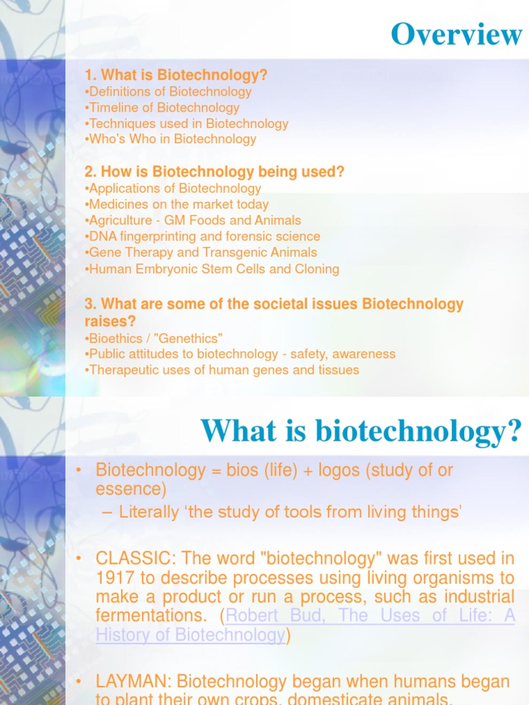 Overview of Biotechnology History | PDF | Biotechnology | Gene