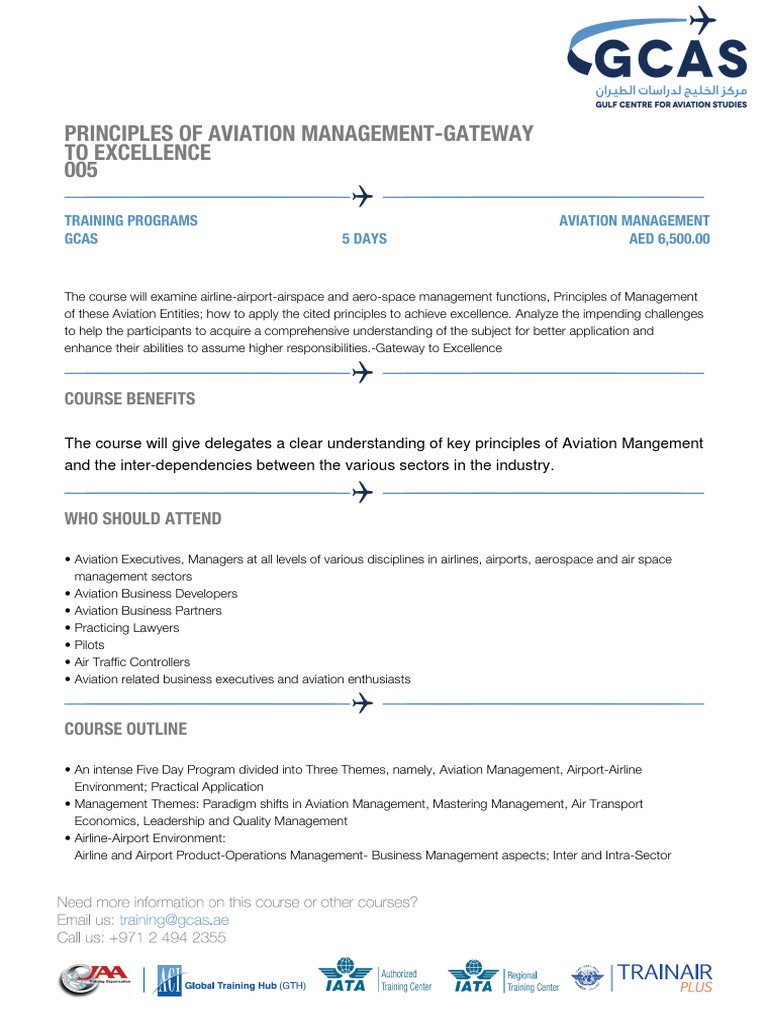 Aviation Management Course Overview | PDF | Business