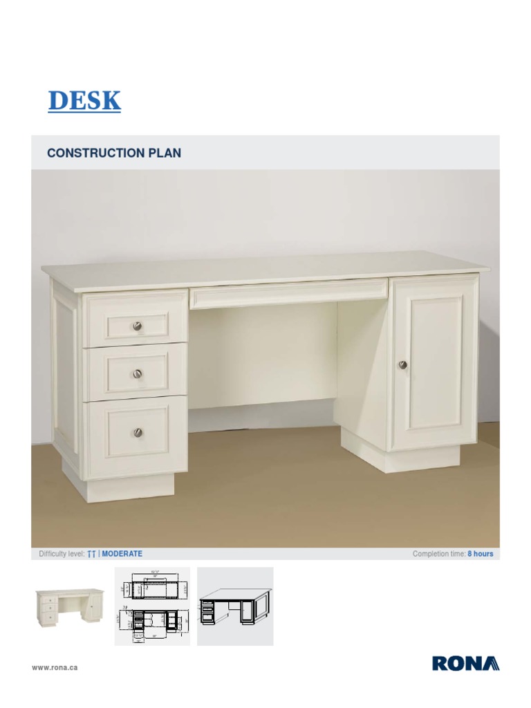 Wood Computer Desk Construction Plan | PDF | Wood | Industrial Processes