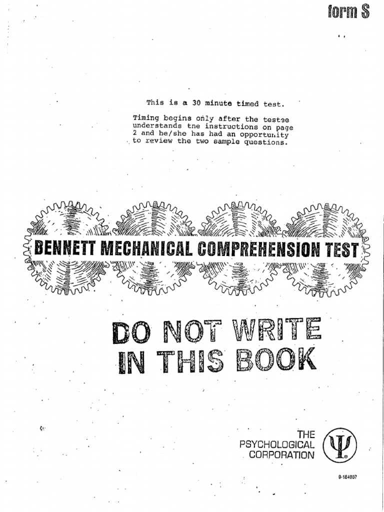 Bennett Mechanical Comprehension Test 3 PDF | PDF