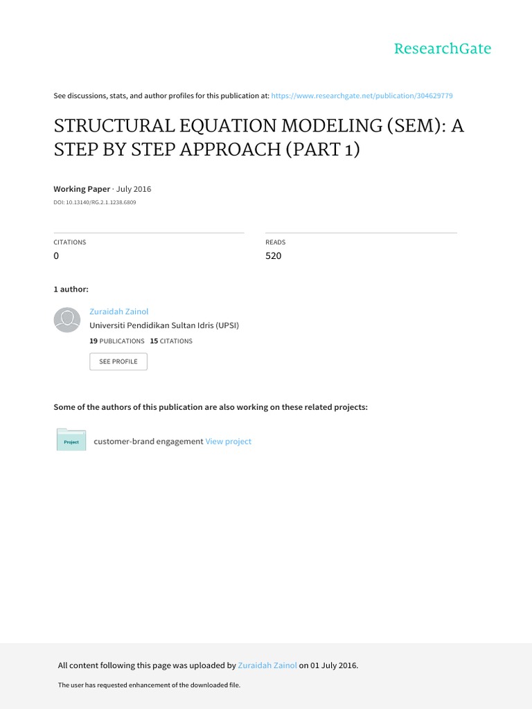SEM Analysis: A Step-by-Step Guide | PDF | Structural Equation Modeling ...