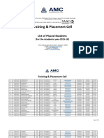 Amc Banhgalore Placement List - 2015-16