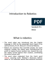 Introduction To Robotics: Sandesh R S Rvce