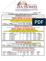 ZIA HOMES Inventory List Oct 1st, 2010