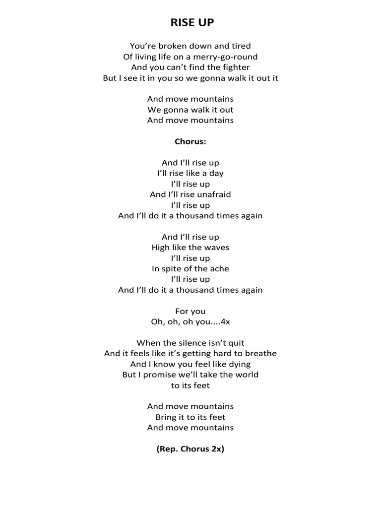 Rise Up Lyrics