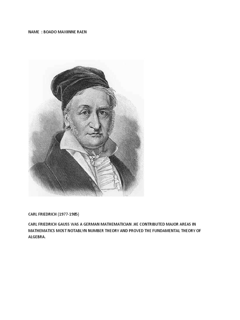 Carl Friedrich Gauss: Math Pioneer | PDF | History