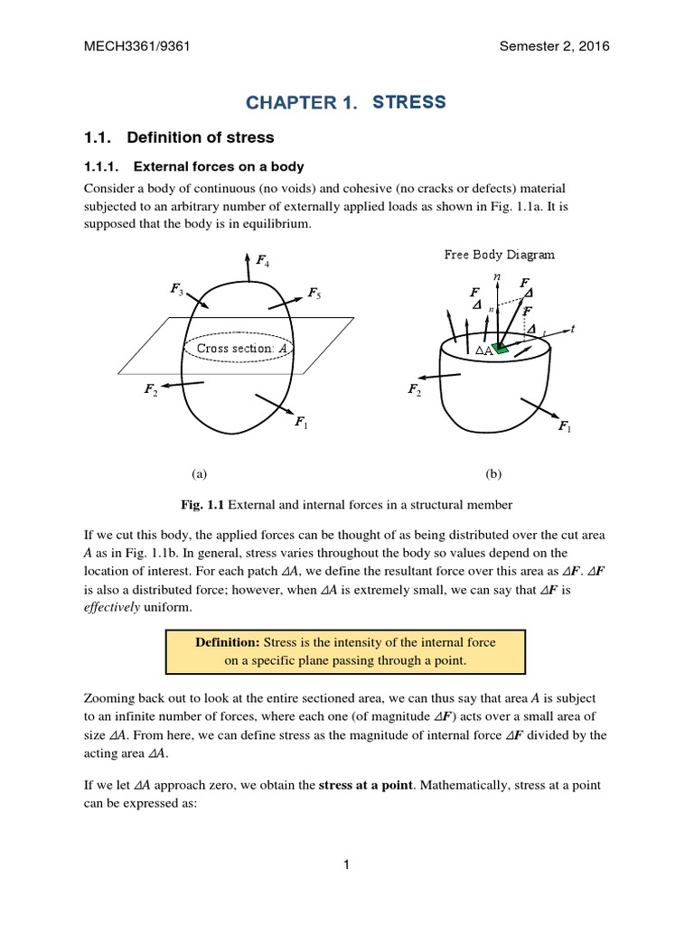 Understanding Stress in Mechanics | PDF | Stress (Mechanics ...