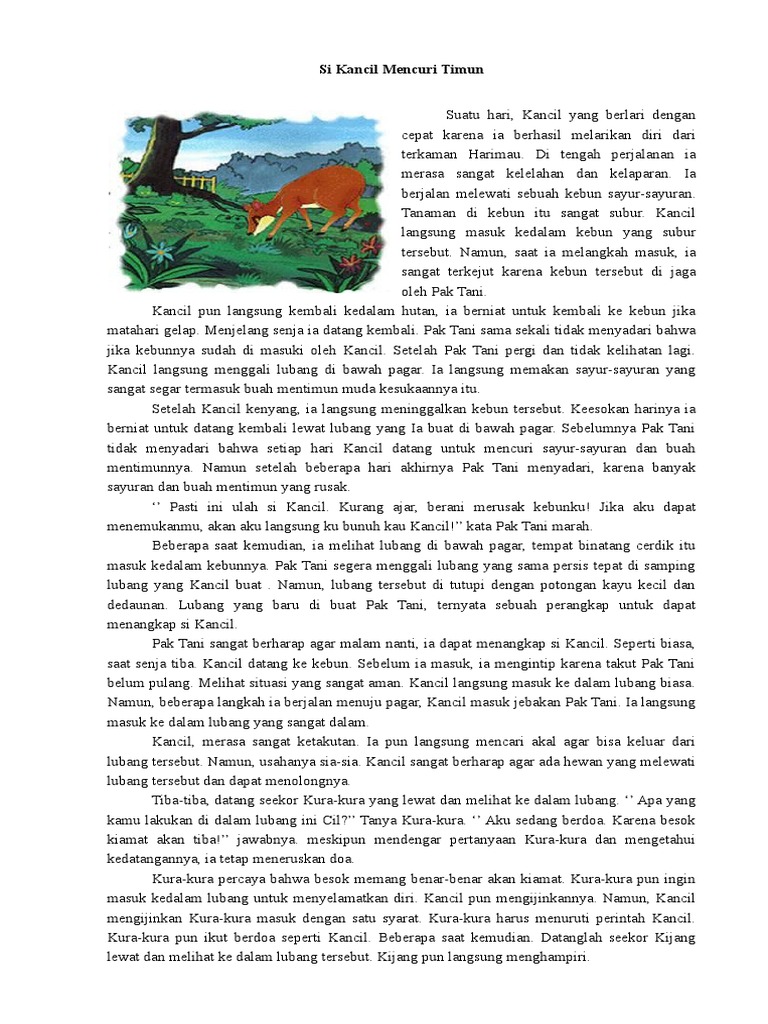 Si Kancil Mencuri Timun Pdf