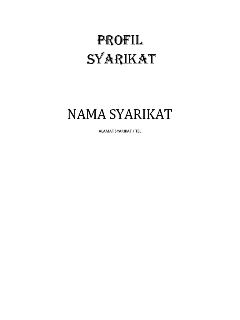 SCORE CIDB - Profil Penubuhan Syarikat 01 | PDF