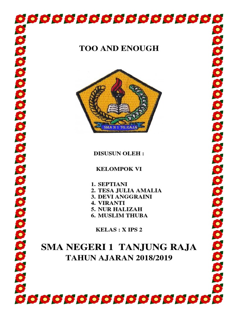 Pengertian Too Dan Enough