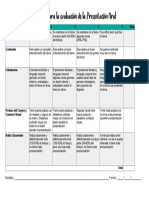 Rubrica para Evaluar Una Presentacion Oral