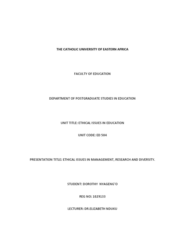 Ethical Issues in Education Management | PDF | Morality | Confidentiality